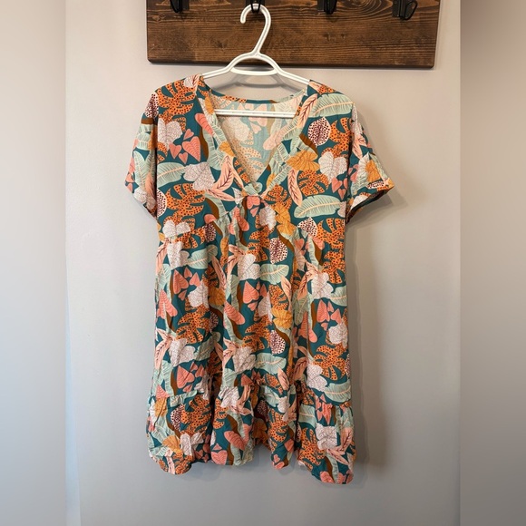 Floral V-Neck Swim Cover-Up Dress - Picture 6 of 11